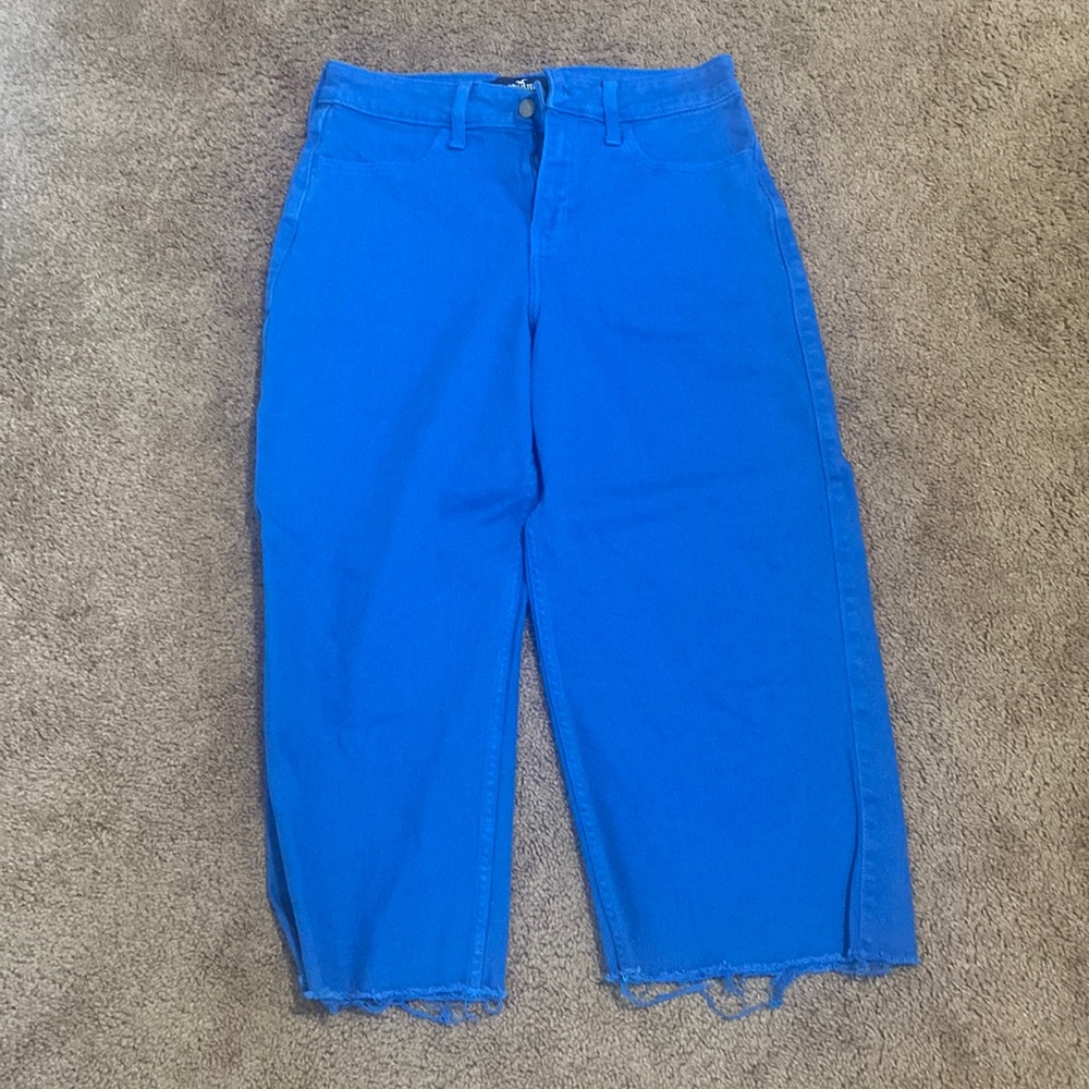 blue hollister wide leg jeans